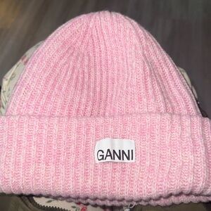 Oversized GANNI wool Rib Knit beanie